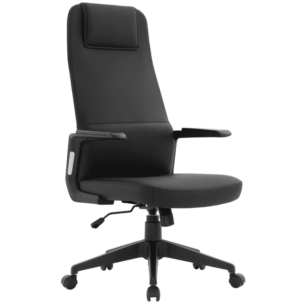 leisure mod Nexa High-Back Conference Office Chair in Leather/Polyester Adjustable Height Swivel and Tilt