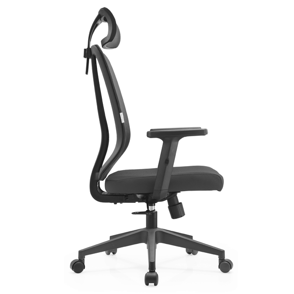 Leisure Mod Nift Adjustable Upholstered Office Chair With Foam Filled Seat And Mesh Back And Headrest