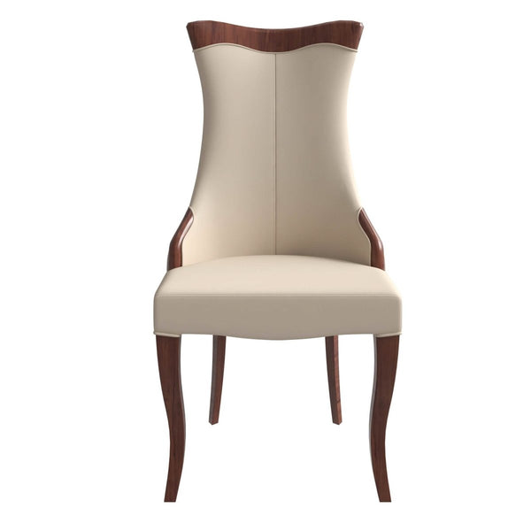 Leisure Mod Novara Series Modern Dining Side Chair Upholstered In Leather/Velvet With Rubberwood Legs