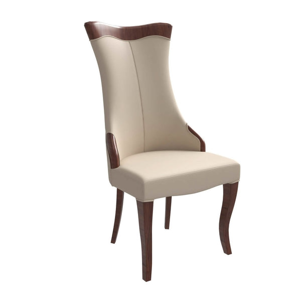 leisure mod Novara Series Modern Dining Side Chair Upholstered in Leather/Velvet with Rubberwood Legs