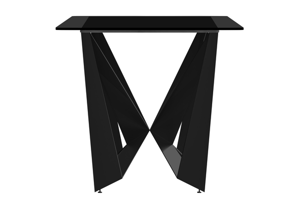 Leisure Mod Nuvor Dining Table With Rectangular Sintered Stone/Glass Tabletop And Black Steel Legs