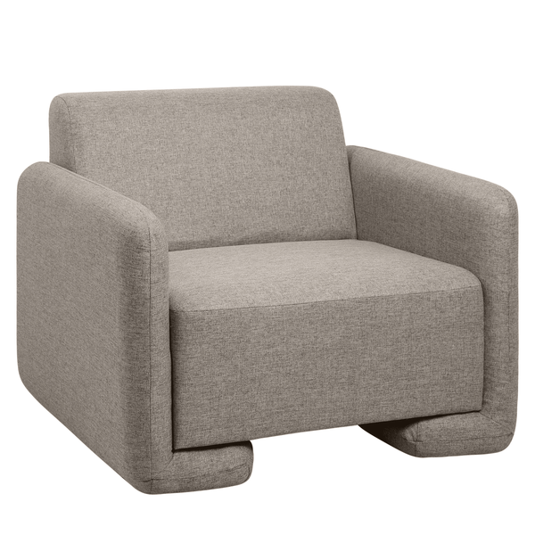 leisure mod Nyta Accent Chair Upholstered in Linen/Boucle with Pine Wood Frame