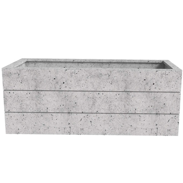 Leisure Mod Oasis Rectangular Fiberstone And Clay Planter For Indoor And Outdoor With Drainage Holes