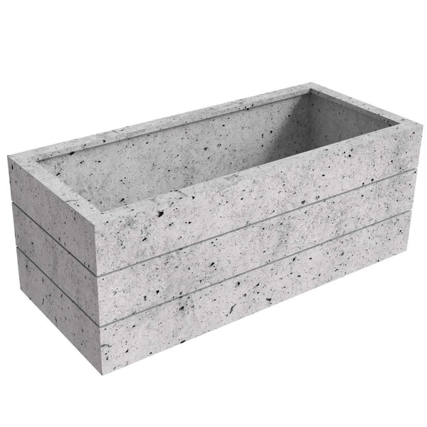leisure mod Oasis Rectangular Fiberstone and Clay Planter for Indoor and Outdoor with Drainage Holes