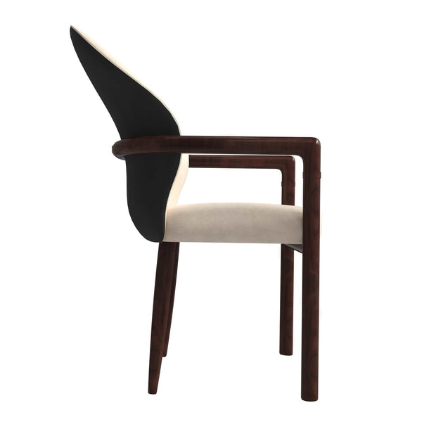 Leisure Mod Opaline Dining Chair In Velvet Or Leather Upholstery With Rubberwood Frame With Gold Accents