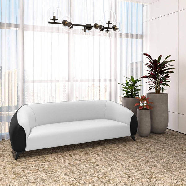 Leisure Mod Opula 3-Seater Leather Sofa With Stainless Steel Legs