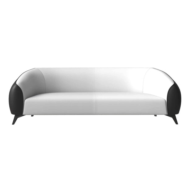 Leisure Mod Opula 3-Seater Leather Sofa With Stainless Steel Legs