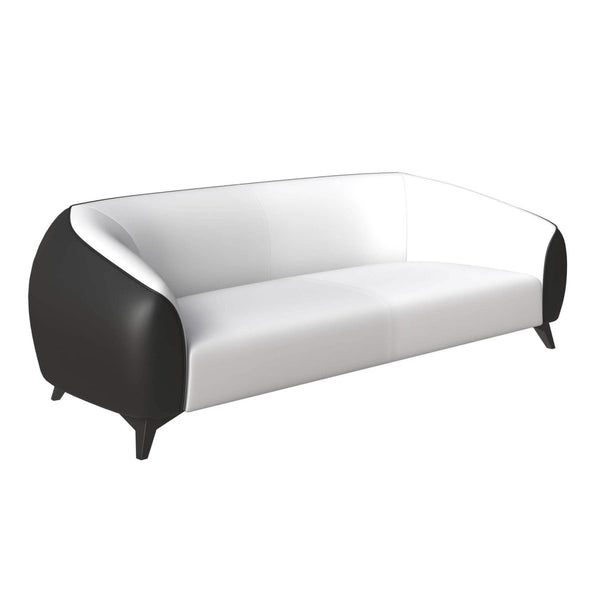 leisure mod Opula 3-Seater Leather Sofa with Stainless Steel Legs