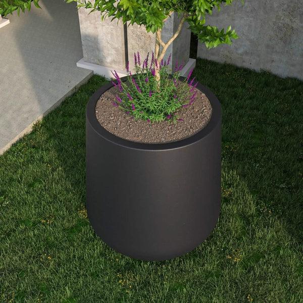 Leisure Mod Orchid Modern Tapered Round Planter Pot In Fiberstone And Clay Weather Resistant Design