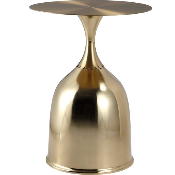 Leisure Mod Oslo Side Table Round Stainless Steel Top And Pedestal Base