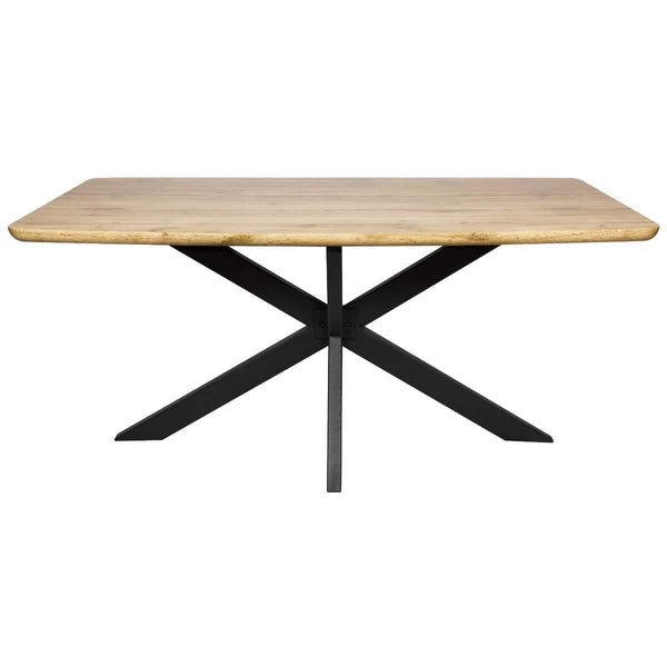 Leisure Mod Ravenna 63" Wood Dining Table With Modern Metal Base