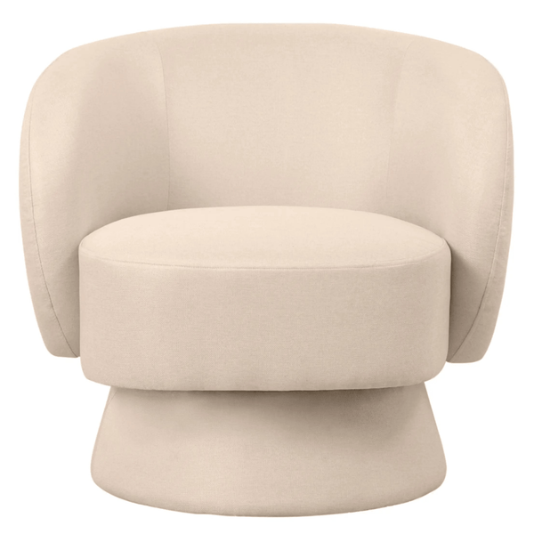 Leisure Mod Raze Accent Chair Upholstered In Boucle/Linen/Velvet Armchair With Removable Round Base