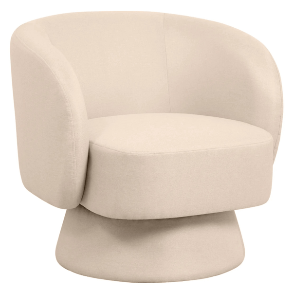 leisure mod Raze Accent Chair Upholstered in Boucle/Linen/Velvet Armchair with Removable Round Base