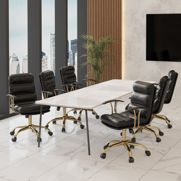 Leisure Mod Regina Modern Leather Adjustable Conference Office Chair