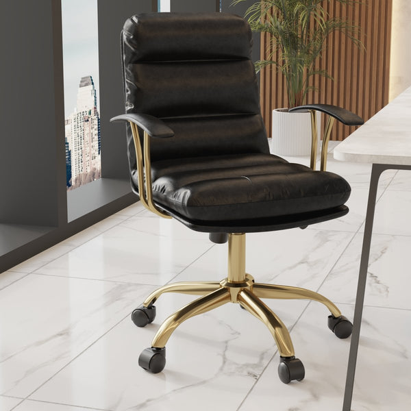 Leisure Mod Regina Modern Leather Adjustable Conference Office Chair