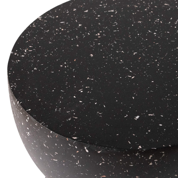 Leisure Mod Sage Minimalist Side Table In Fiberstone Hourglass Design Accent Table