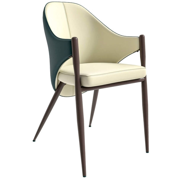 leisure mod Sante Upholstered PU Leather Dining Chair with Iron Legs