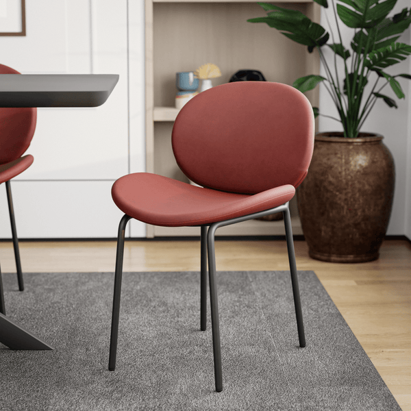 Leisure Mod Servos Modern Dining Side Chair With Upholstered Seat And Powder Coated Iron Frame