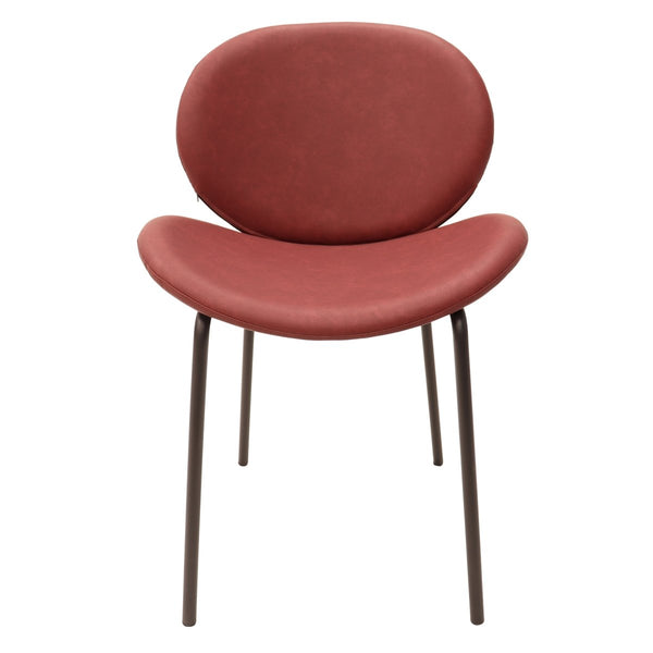 Leisure Mod Servos Modern Dining Side Chair With Upholstered Seat And Powder Coated Iron Frame