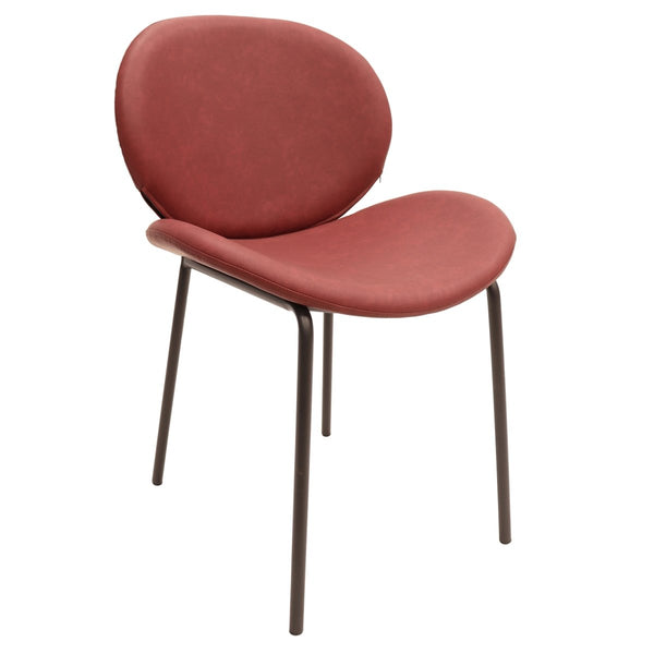 leisure mod Servos Modern Dining Side Chair with Upholstered Seat and Powder Coated Iron Frame
