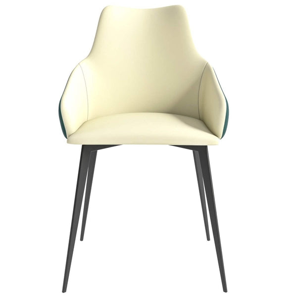 Leisure Mod Sonnet Dining Chair Ergonomic Design With Upholstered Seating And Sturdy Iron Legs
