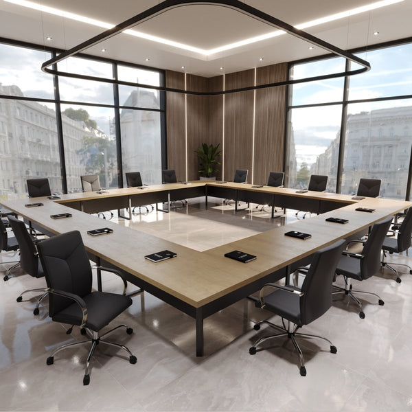 Leisure Mod Sonora High-Back Leather Office Chair In Chrome Steel Base