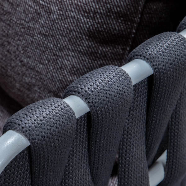 Leisure Mod Spencer Modern Outdoor Patio Dining Chair With Rope Design And Cushions