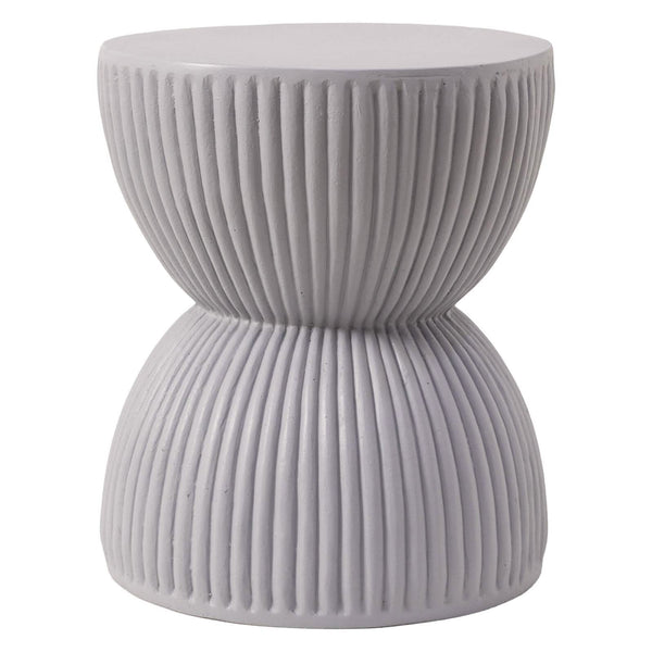 leisure mod Spire 15" Wide Round Side Fiberstone Table With Hourglass Design leisure mod Spire 15" Wide Round Side Fiberstone Table With Hourglass Design