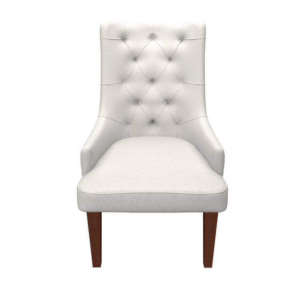 Leisure Mod Spruce Dining Chair In Leather/Velvet With Diamond-Tufted Design And Rubberwood Legs