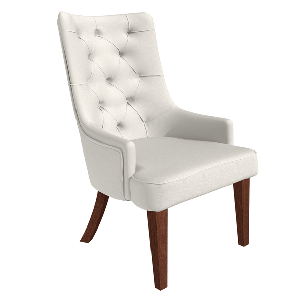 leisure mod Spruce Dining Chair in Leather/Velvet with Diamond-Tufted Design and Rubberwood Legs