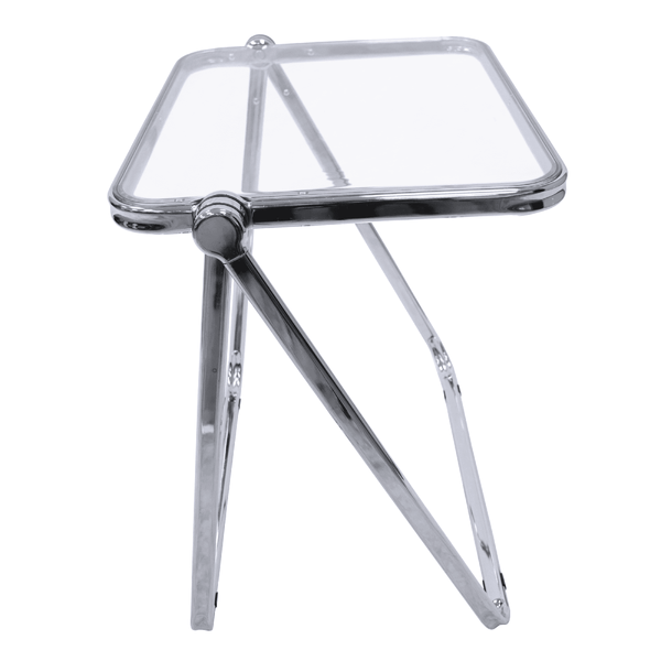 Leisure Mod Square Folding Side Table With Plastic Tabletop And Iron Frame