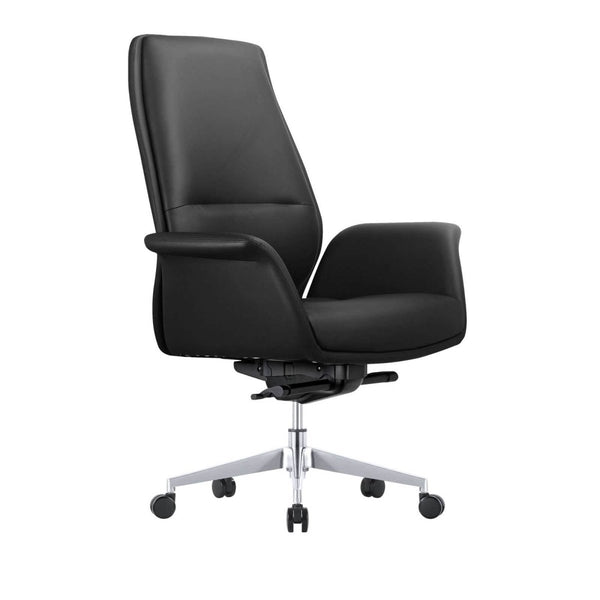 leisure mod Summit Adjustable Height Leather Conference Office Chair with Swivel and Tilt