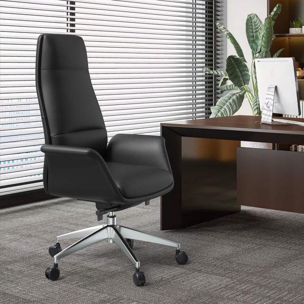 Leisure Mod Summit High-Back Conference Office Chair With Aluminum Frame