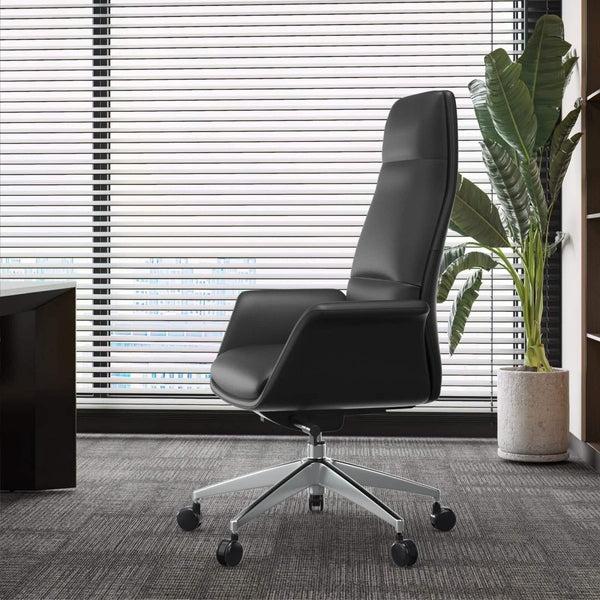 Leisure Mod Summit High-Back Conference Office Chair With Aluminum Frame