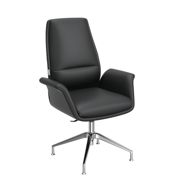 leisure mod Summit Office Chair in Leather and Aluminum Frame with Adjustable Height and Swivel