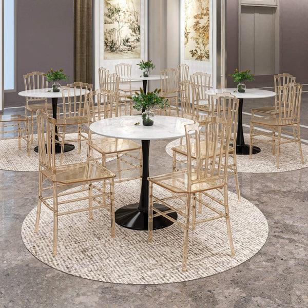 Leisure Mod Synth Dining Chair Polycarbonate Side Chair With Windsor Back Design