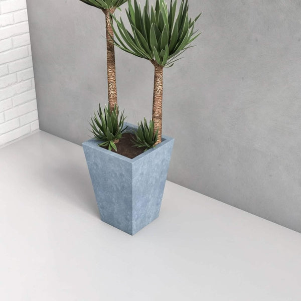 Leisure Mod Tapered Square Plant Pot Fiberstone And Clay