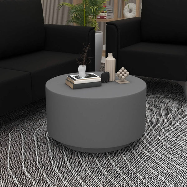 Leisure Mod Terra 36" Round Coffee Table In Fiberstone For Indoor And Outdoor