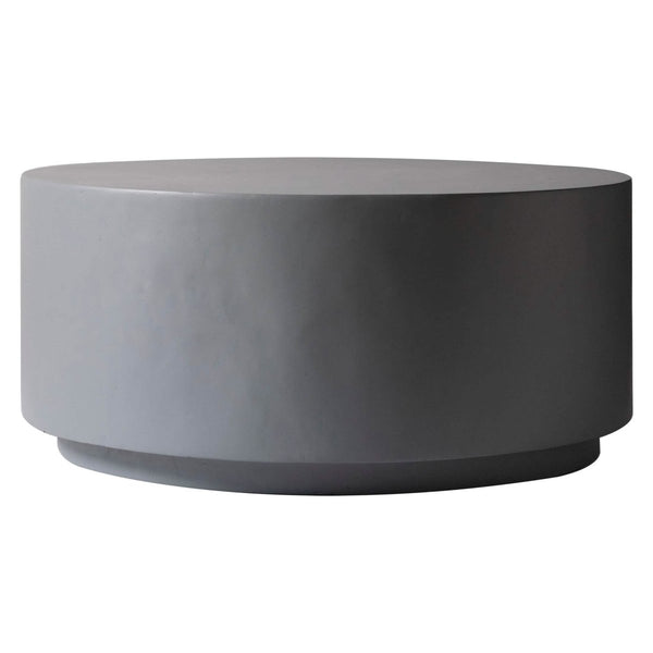 Leisure Mod Terra 36" Round Coffee Table In Fiberstone For Indoor And Outdoor