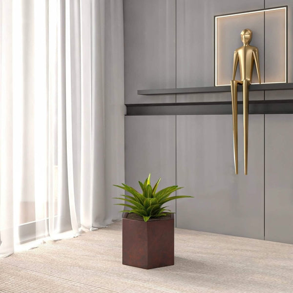 Leisure Mod Thicket Modern Fiberstone Planter - Hexagon Design Weather Resistant Plant Pot