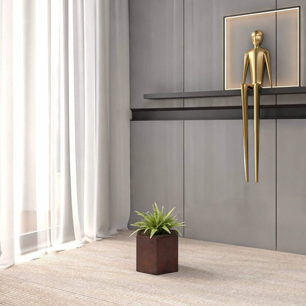 Leisure Mod Thicket Modern Fiberstone Planter - Hexagon Design Weather Resistant Plant Pot