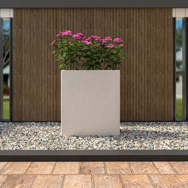 Leisure Mod Thistle Fiberstone And MGO Clay Modern Rectangular Planter For Indoor And Outdoor