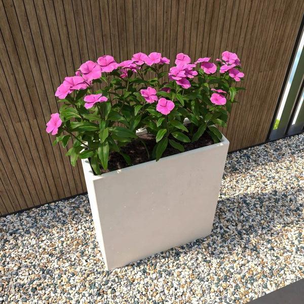 Leisure Mod Thistle Fiberstone And MGO Clay Modern Rectangular Planter For Indoor And Outdoor