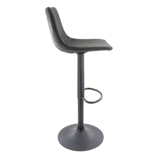Leisure Mod Tilbury Modern Adjustable Bar Stool With Footrest And 360-Degree Swivel