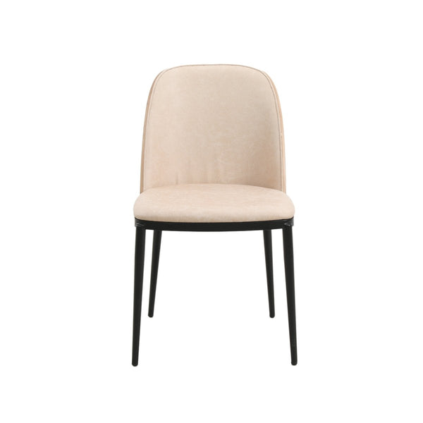 Leisure Mod Tule Dining Side Chair With Upholstered Seat And Powder-Coated Steel Frame