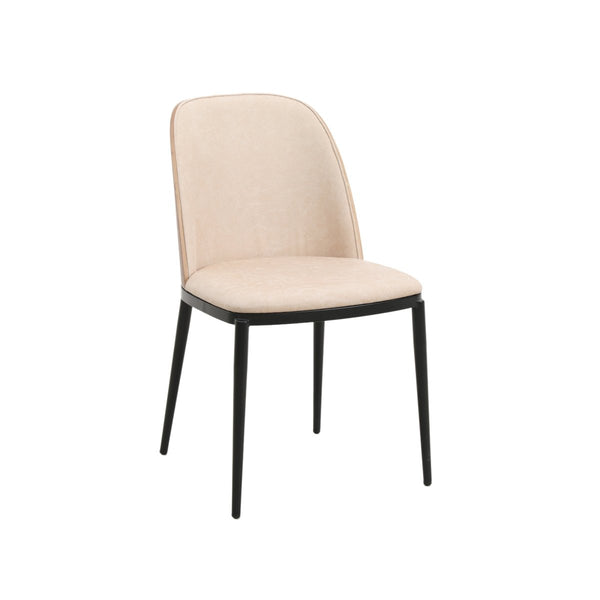 leisure mod Tule Dining Side Chair with Upholstered Seat and Powder-Coated Steel Frame