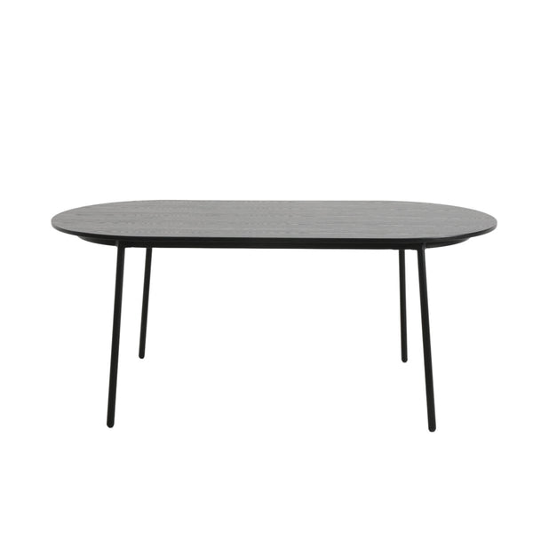 Leisure Mod Tule Modern Oval Dining Table With MDF Tabletop And Black Steel Legs
