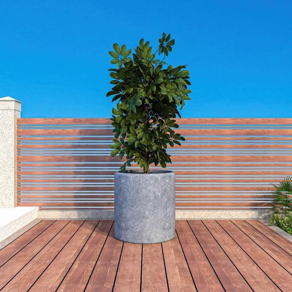 Leisure Mod Tundra Fiberstone And MGO Clay Planter Mid-Century Modern Round Planter Pot For Indoor And Outdoor