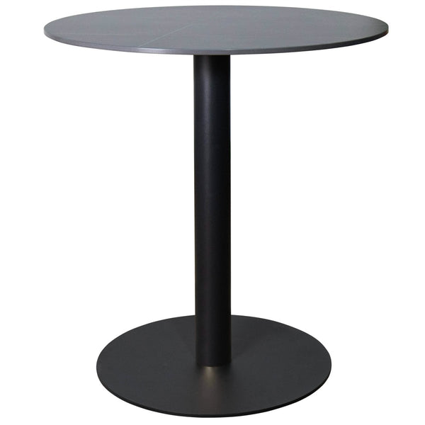 leisure mod Vail Collection Dining Table Black/Gold Base With 27"/36" Round Stone Top