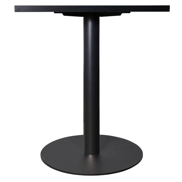 Leisure Mod Vail Collection Dining Table Black/Gold Round Base With 24" Square Black MDF Top